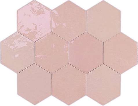 Вау Zellige Hexa Pink 10.8x12.4